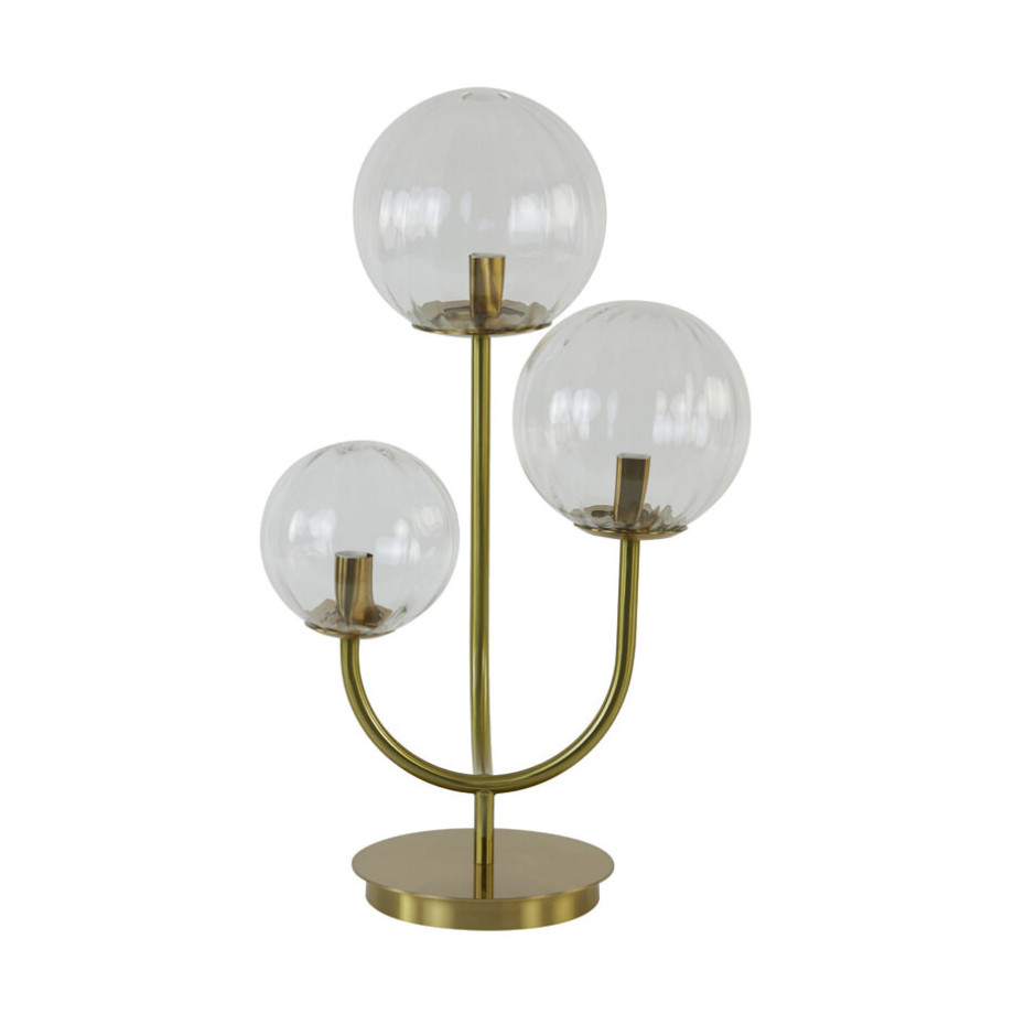 Light & Living Tafellamp 'Magdala' 3-Lamps, kleur Transparant afbeelding 1