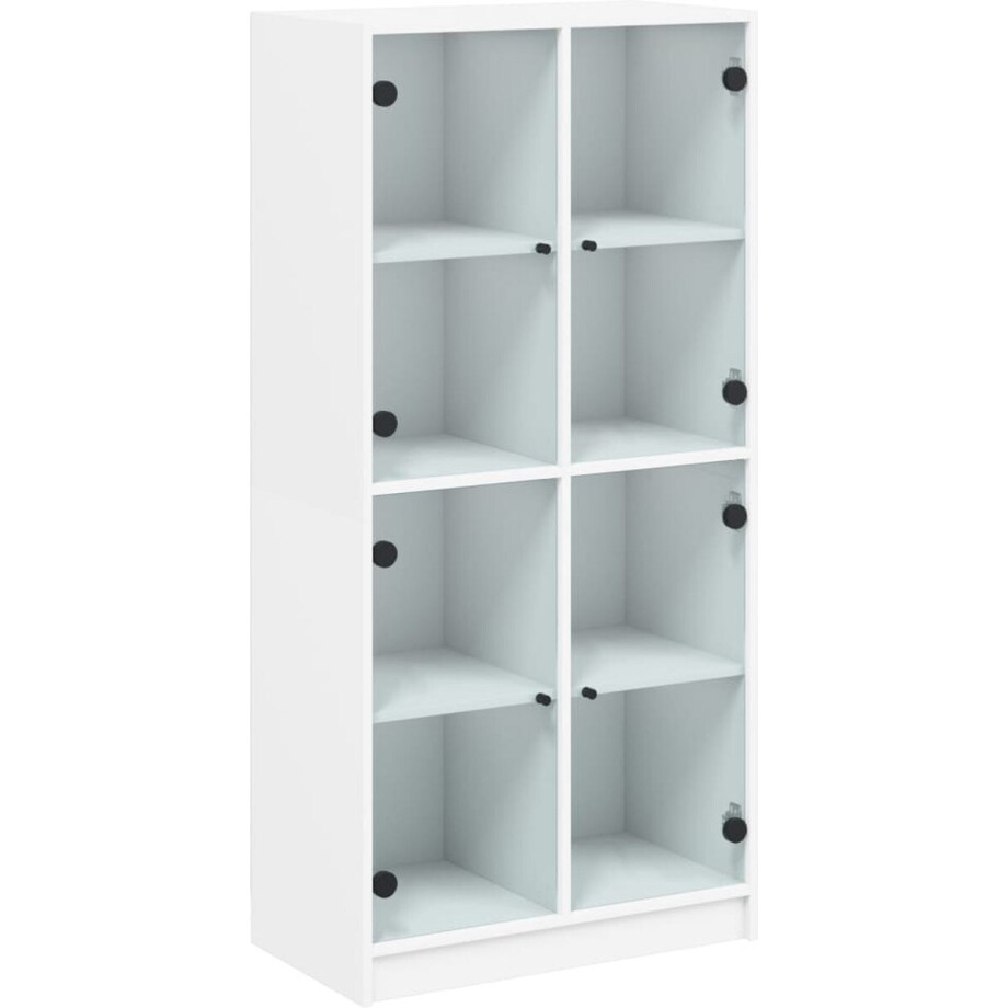 vidaXL - Hoge - kast - met - deuren - 68x37x142 - cm - bewerkt - hout - wit vidaXL - Hoge - kast - met - deuren - 68x37x142 - cm - bewerkt - hout - wit afbeelding 1