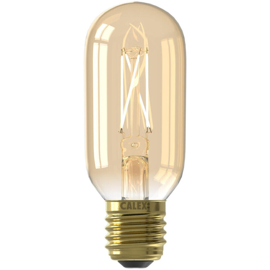Leen Bakker - Calex LED Buislamp - T45 - Goudkleur - E27 - 3,5W - 250LM - Dimbaar - Glas - Goudkleurig - H11 Cm afbeelding 1