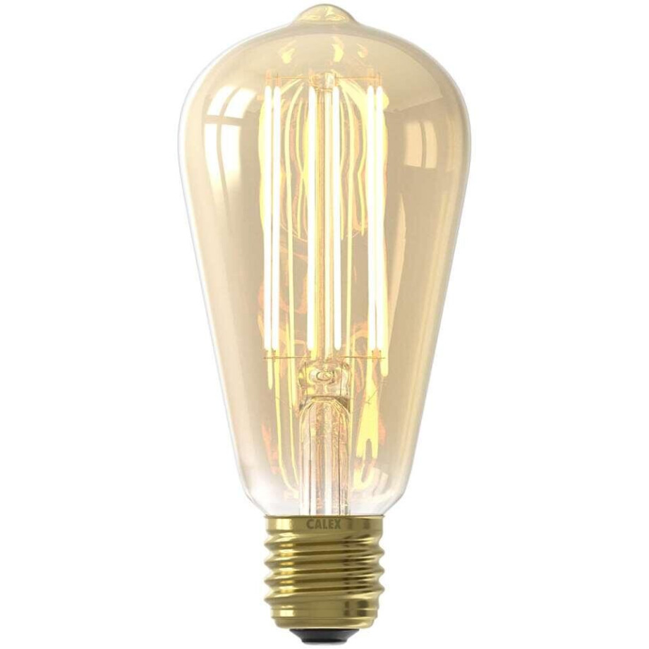 Leen Bakker - Calex LED-rustieklamp - Goudkleur - E27 - Glas - Goudkleurig - H14.2 Cm afbeelding 1