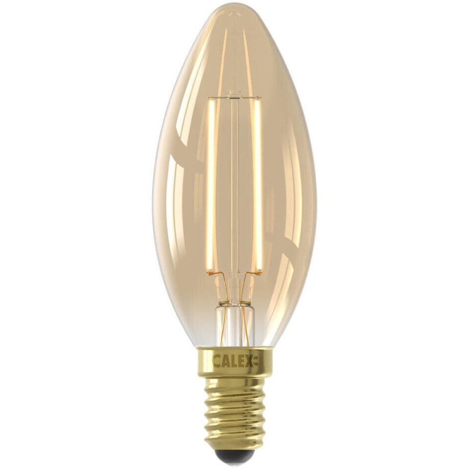 Leen Bakker - Calex LED Kaarslamp - Goudkleur - E14 - 3,5W - 250LM - Dimbaar - Glas - Goudkleurig - H9.8 Cm afbeelding 1