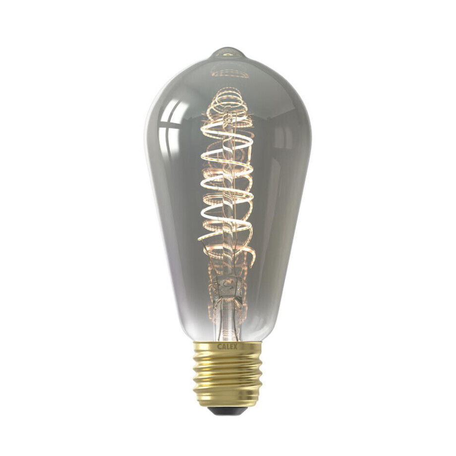 Leen Bakker - Calex LED-rustieklamp - Titaniumkleur - E27 - Glas - Grijs - H14 Cm afbeelding 1