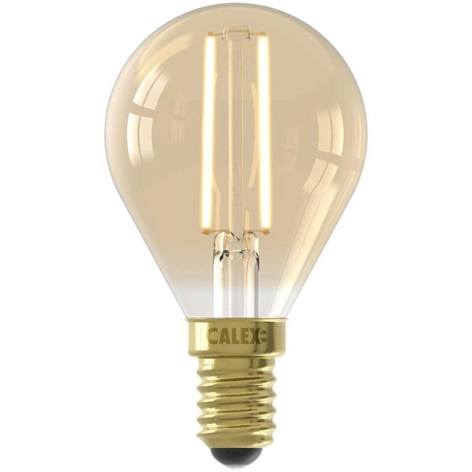 Leen Bakker - Calex LED Kogellamp - Goudkleur - E14 - 3,5W - 250LM - Dimbaar - Glas - Goudkleurig - H7.7 Cm afbeelding 1