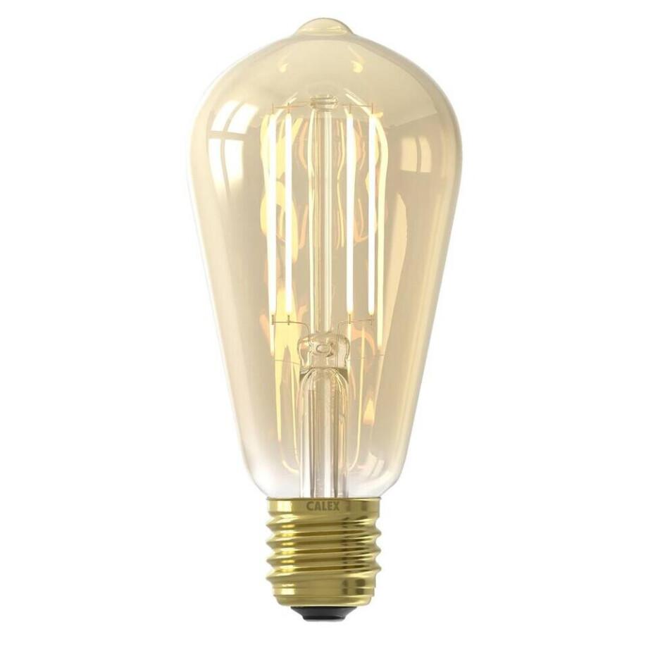 Leen Bakker - Calex Smart LED-rustieklamp - 7W - Glas - Goudkleurig - 6.4x6.4x14 Cm Leen Bakker - Calex Smart LED-rustieklamp - 7W - Glas - Goudkleurig - 6.4x6.4x14 Cm afbeelding 1