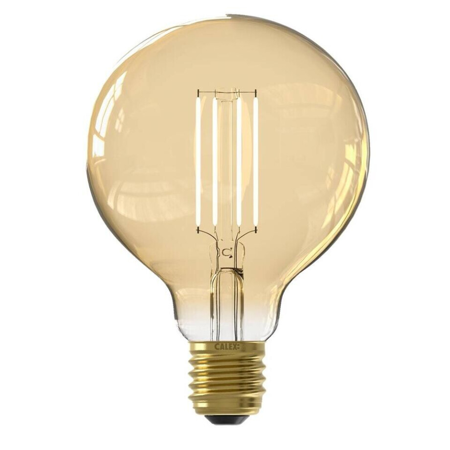 Leen Bakker - Calex Smart LED-globelamp - Goudkleur - 7W - Glas - Goudkleurig - 9.5x9.5x14 Cm afbeelding 1