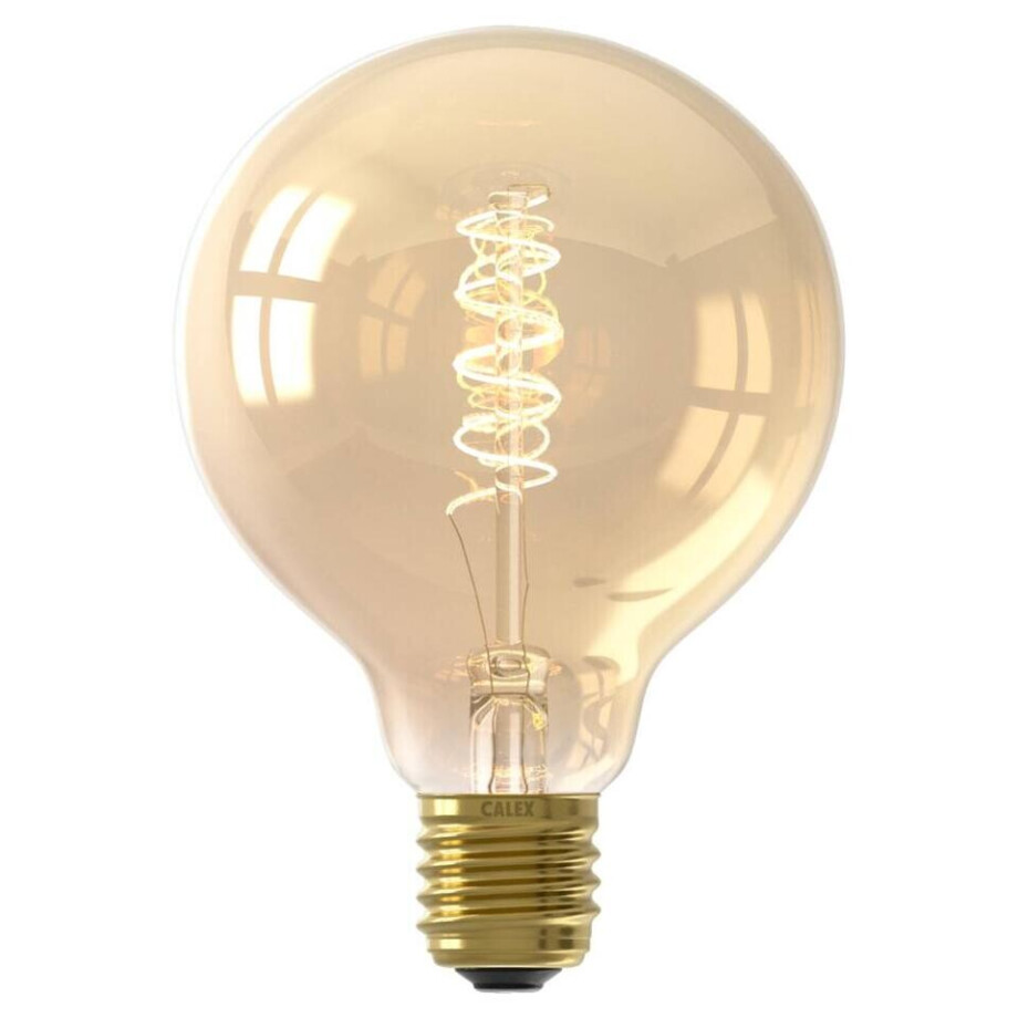 Leen Bakker - LED Globelamp Dimbaar - Goudkleur - E27 - 5.5W - Glas - Goudkleurig - H14 Cm afbeelding 1