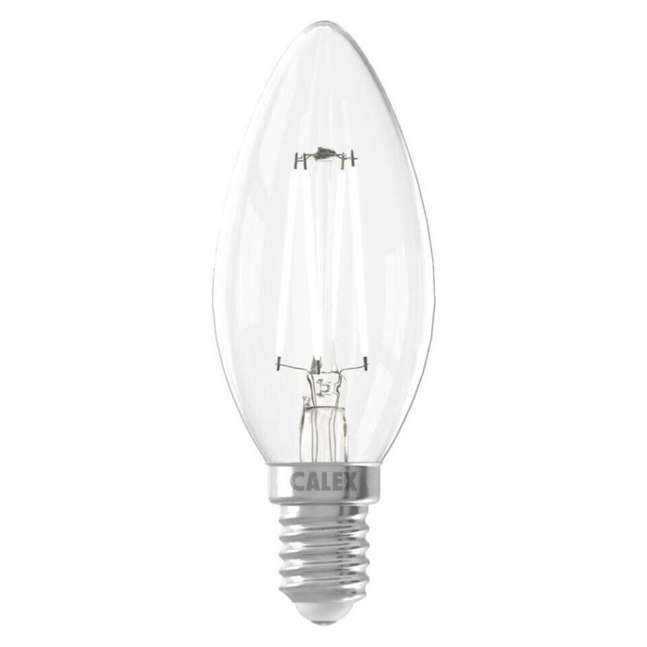 Leen Bakker - Calex LED Kaarslamp - Helder - E14 - 4.5W - 470LM - Dimbaar - Glas - Transparant - H9.8 Cm afbeelding 1