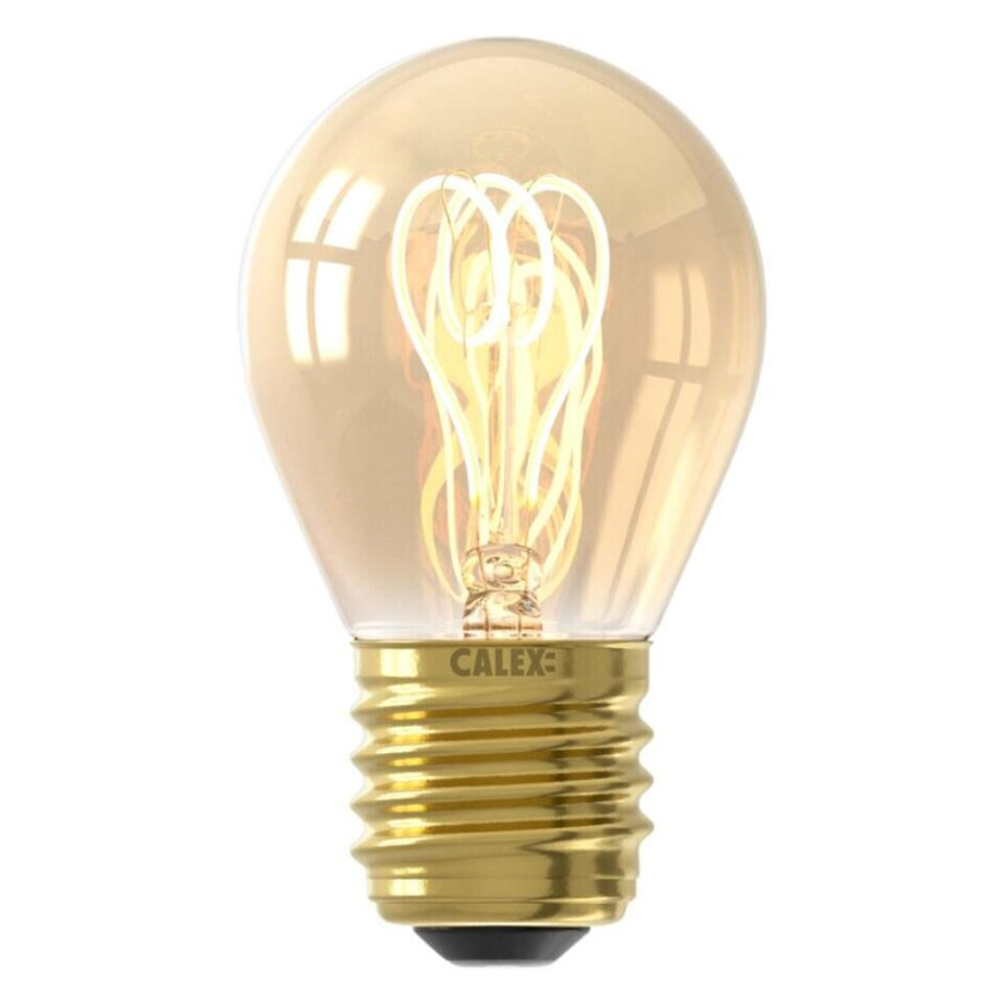 Leen Bakker - Calex LED Kogellamp - Goudkleur - E27 - 2,5W - 136LM - Dimbaar - Glas - Goudkleurig - H7.5 Cm afbeelding 1