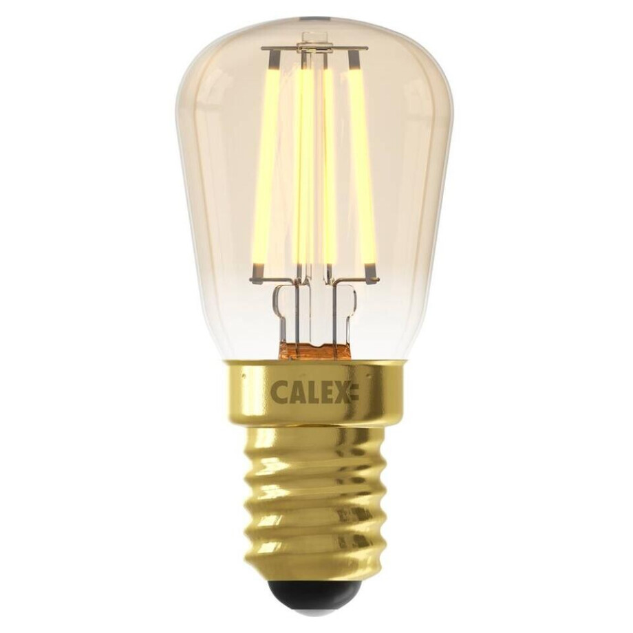 Leen Bakker - Calex LED Buislamp - T26x58 - Goudkleur - E14 - 1,5W - 136LM - Dimbaar - Glas - Goudkleurig - 2.6x2.6x5.8 Cm Leen Bakker - Calex LED Buislamp - T26x58 - Goudkleur - E14 - 1,5W - 136LM - Dimbaar - Glas - Goudkleurig - 2.6x2.6x5.8 Cm afbeelding 1