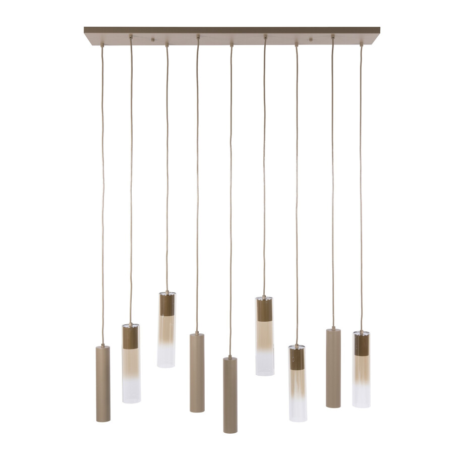 Hanglamp Lungo 5+4-lichts Beige Hanglamp Lungo 5+4-lichts Beige afbeelding 1