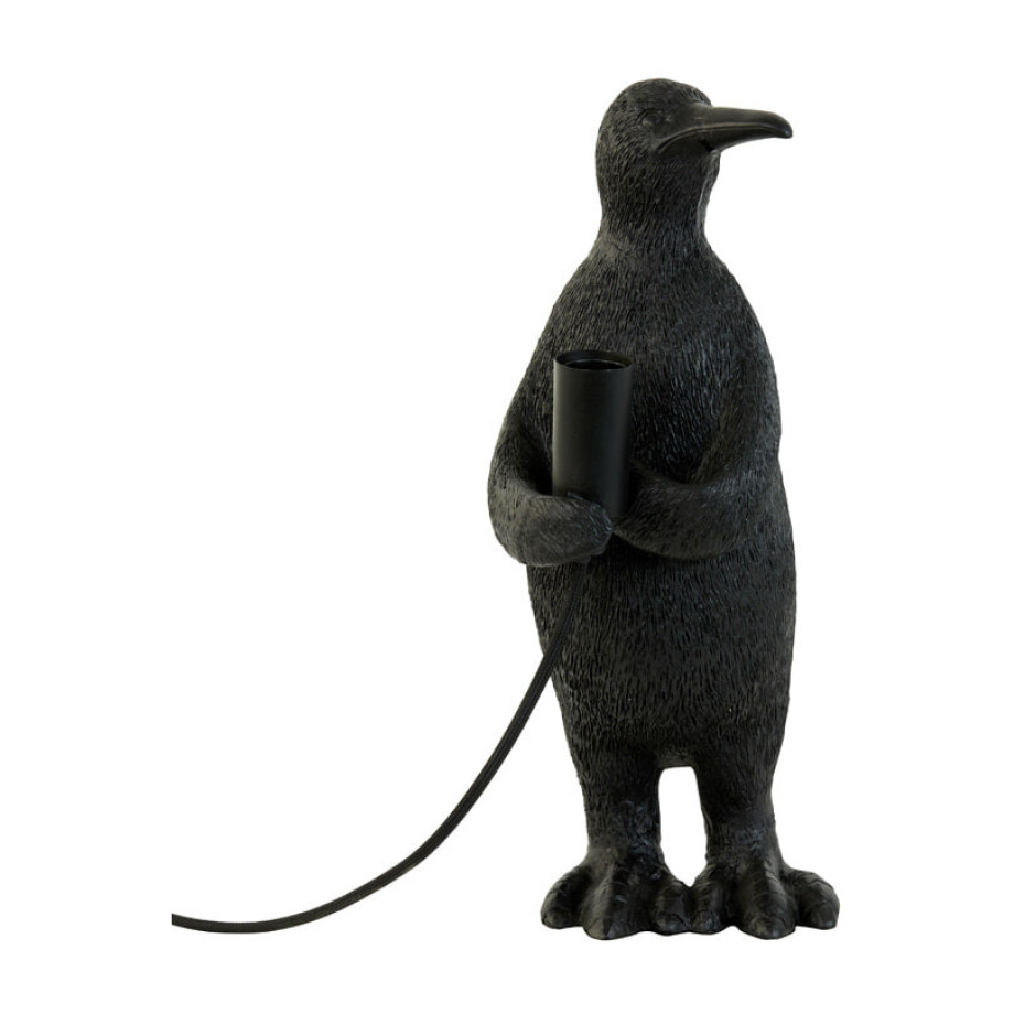 Light & Living Tafellamp 'Penguin' 34cm, kleur Mat Zwart afbeelding 