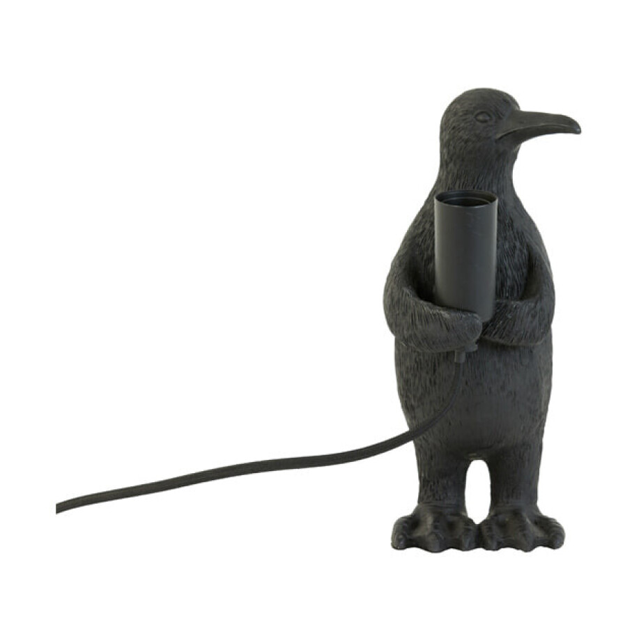 Light & Living Tafellamp 'Penguin' 24cm, kleur Mat Zwart Light & Living Tafellamp 'Penguin' 24cm, kleur Mat Zwart afbeelding