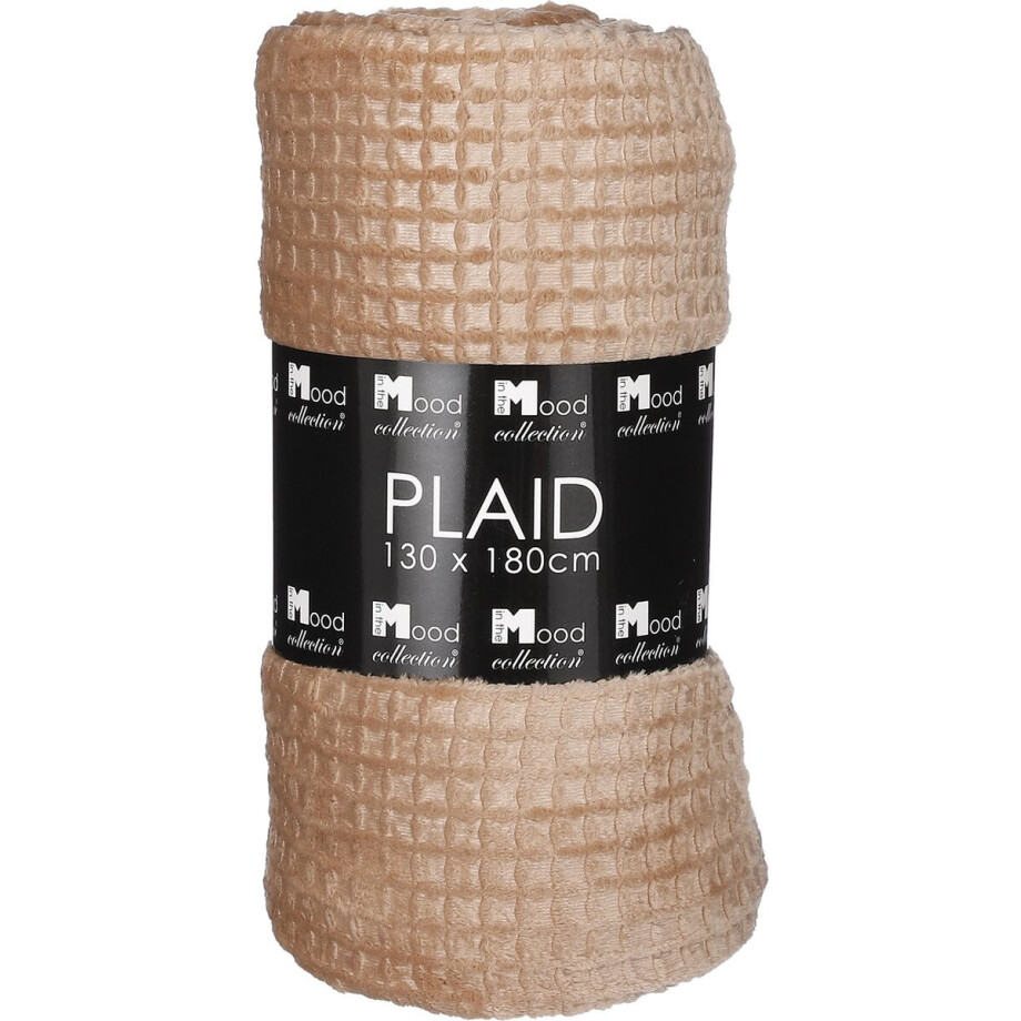 In The Mood Collection Joanne Fleece Plaid - L180 x B130 cm - Polyester - Lichtbruin In The Mood Collection Joanne Fleece Plaid - L180 x B130 cm - Polyester - Lichtbruin afbeelding 1