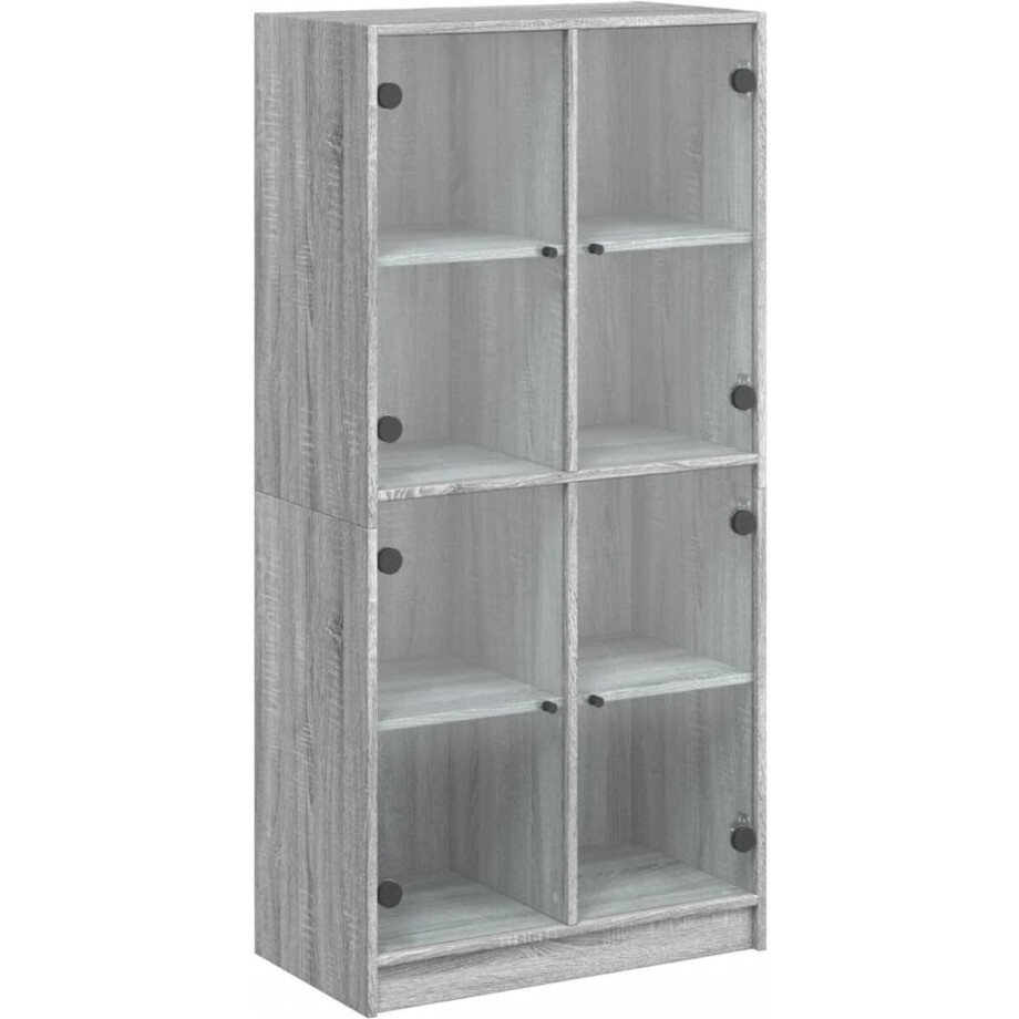 vidaXL - Hoge - kast - met - deuren - 68x37x142 - cm - bewerkt - hout - grijs - sonoma vidaXL - Hoge - kast - met - deuren - 68x37x142 - cm - bewerkt - hout - grijs - sonoma afbeelding 1
