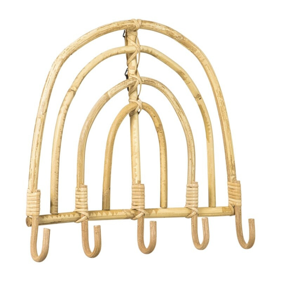 Rotan kapstok - bruin - 40x36x7.5 cm afbeelding 