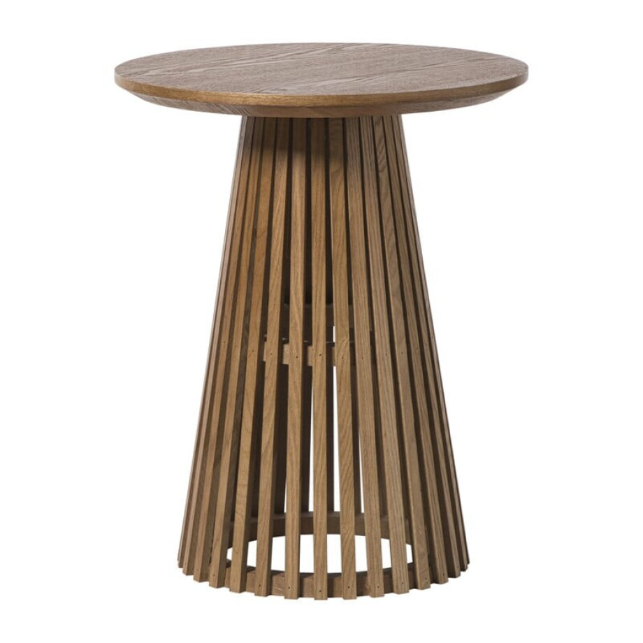 Bijzettafel Japandi rond - bruin - ø40x50 cm afbeelding 