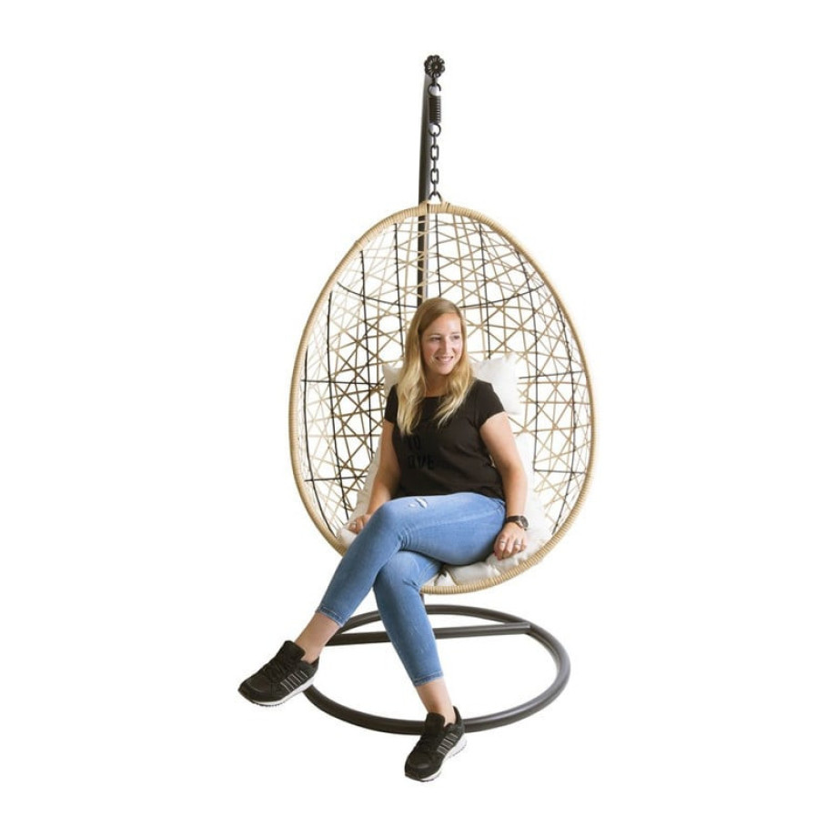 Hangstoel swing met standaard - naturel - 200x95x95 cm afbeelding 