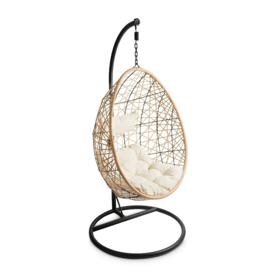 Hangstoel swing met standaard - naturel - ø104x200 cm afbeelding 