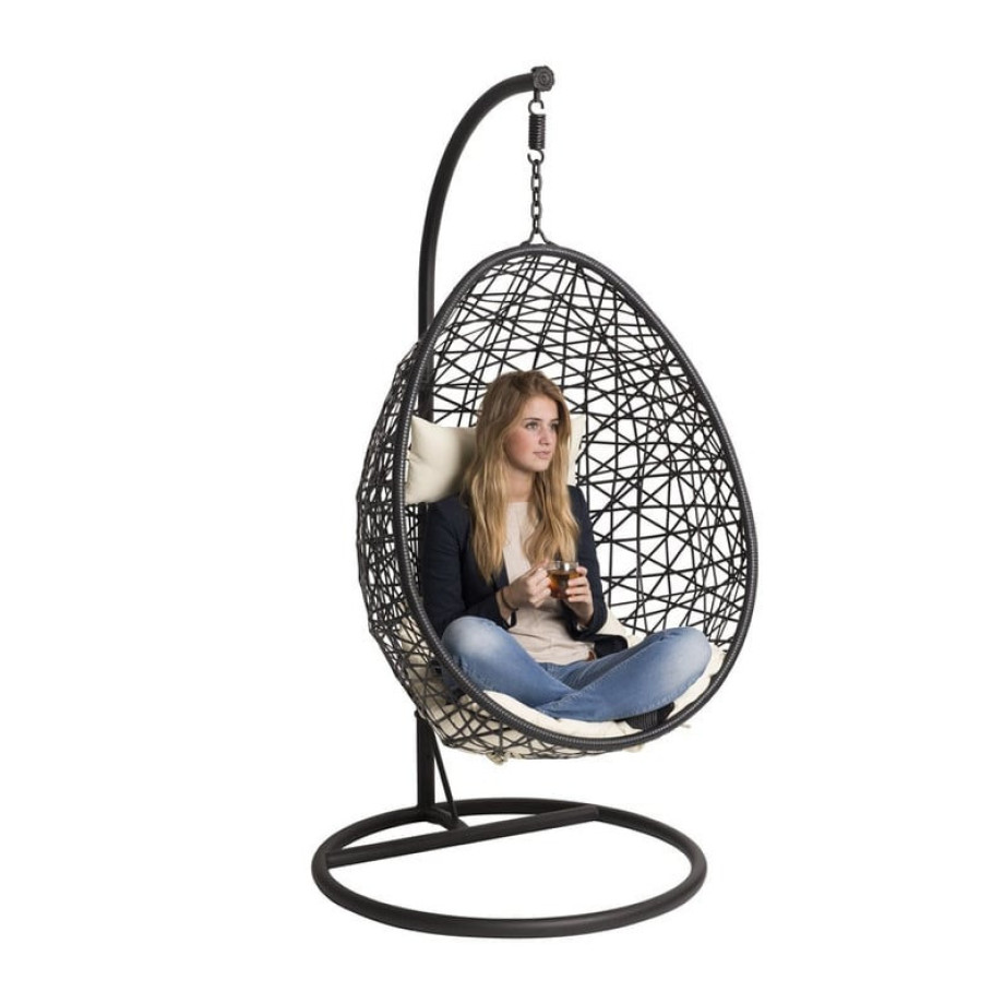 Hangstoel swing met standaard - zwart - 200x95x95 cm afbeelding 