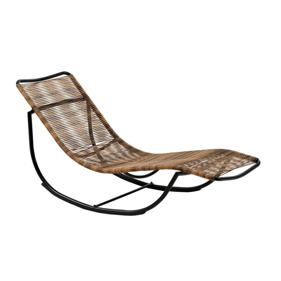 Schommel ligbed - bruin/zwart - 62x70.5x155 cm afbeelding 