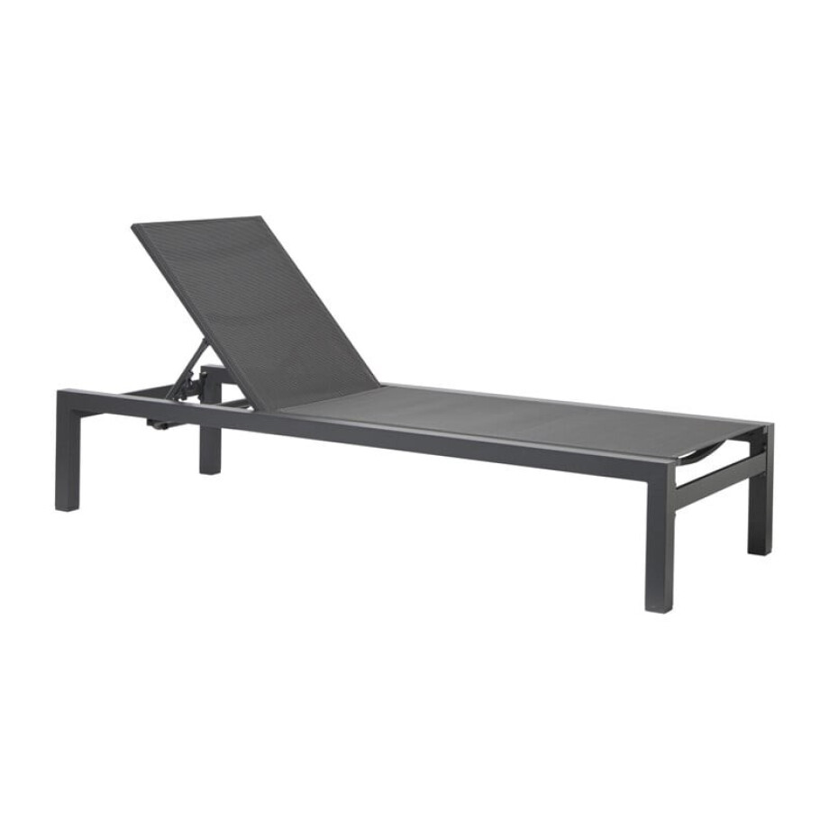 Loungebed Sydney - zwart - 70x30x190 cm afbeelding 