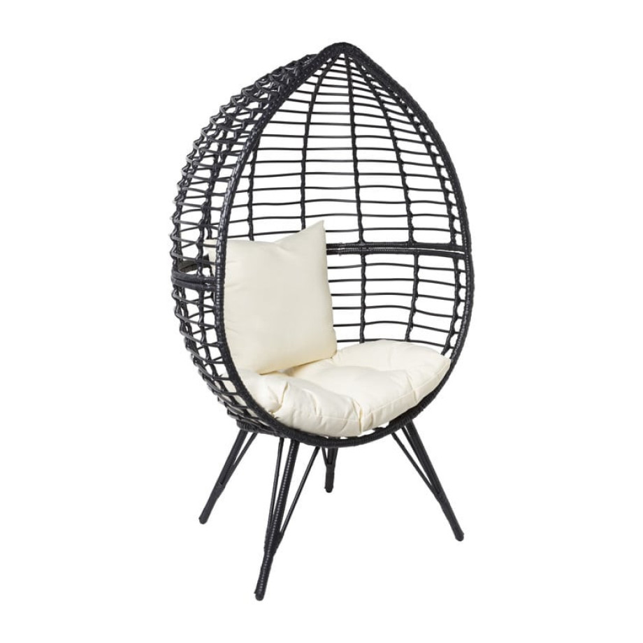 Egg chair zwart - 155x90x64 cm afbeelding 