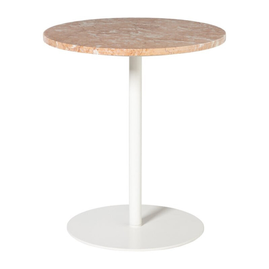 Bijzettafel Kanton marmer - roze - ø40x45 cm afbeelding 