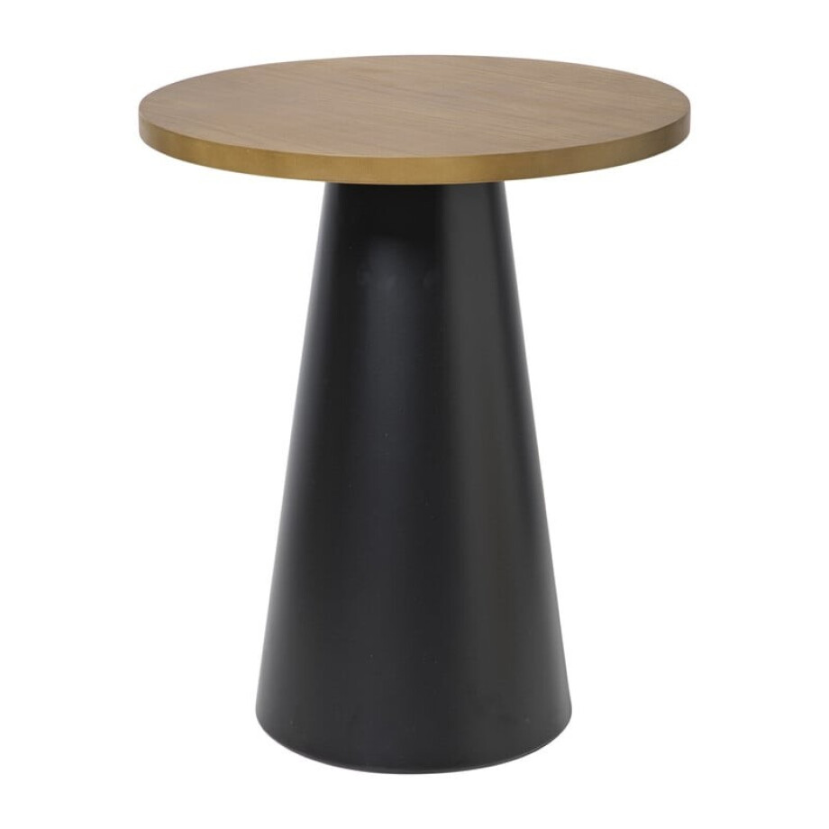 Bijzettafel Chico - bruin/zwart - ø39.5x48.5 cm afbeelding 