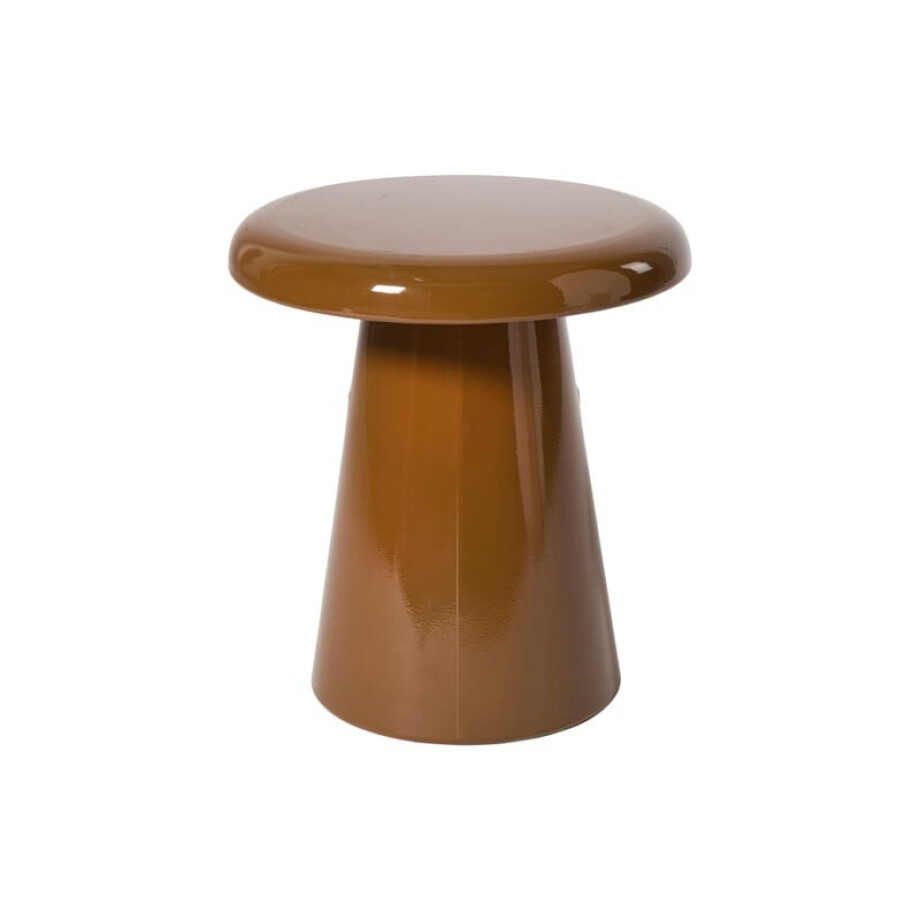 Bijzettafel metaal klein - bruin - ø30x33 cm afbeelding 