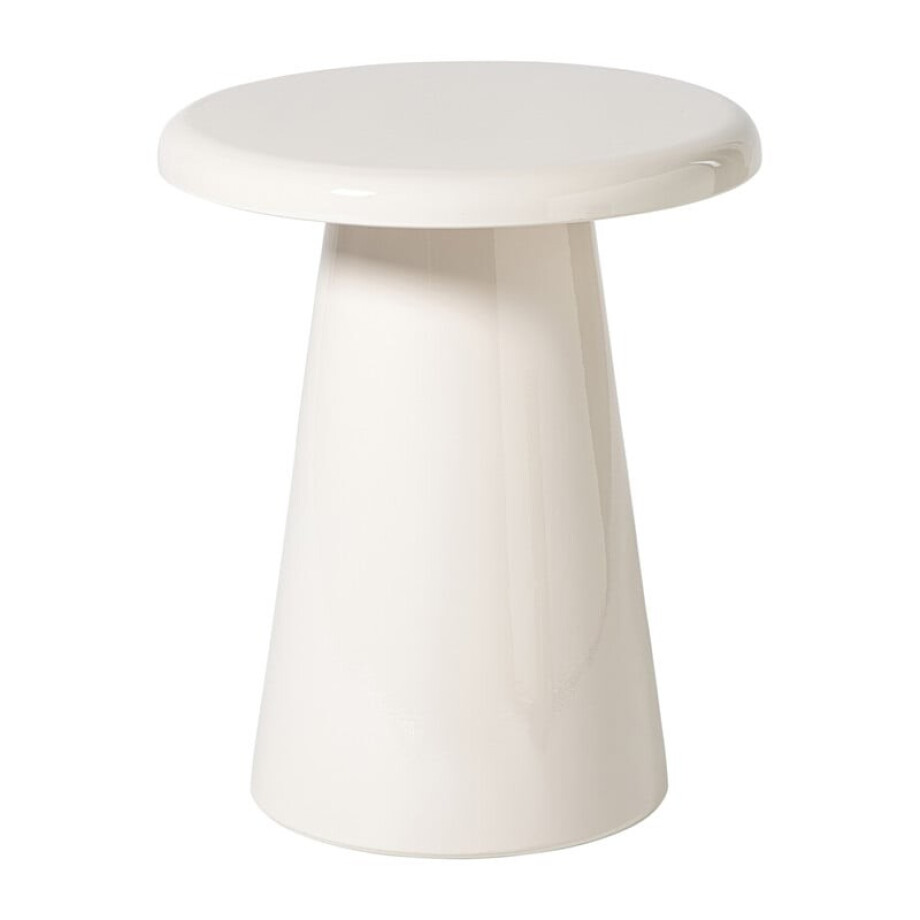 Bijzettafel metaal groot - beige - ø34.5x40.5 cm afbeelding 