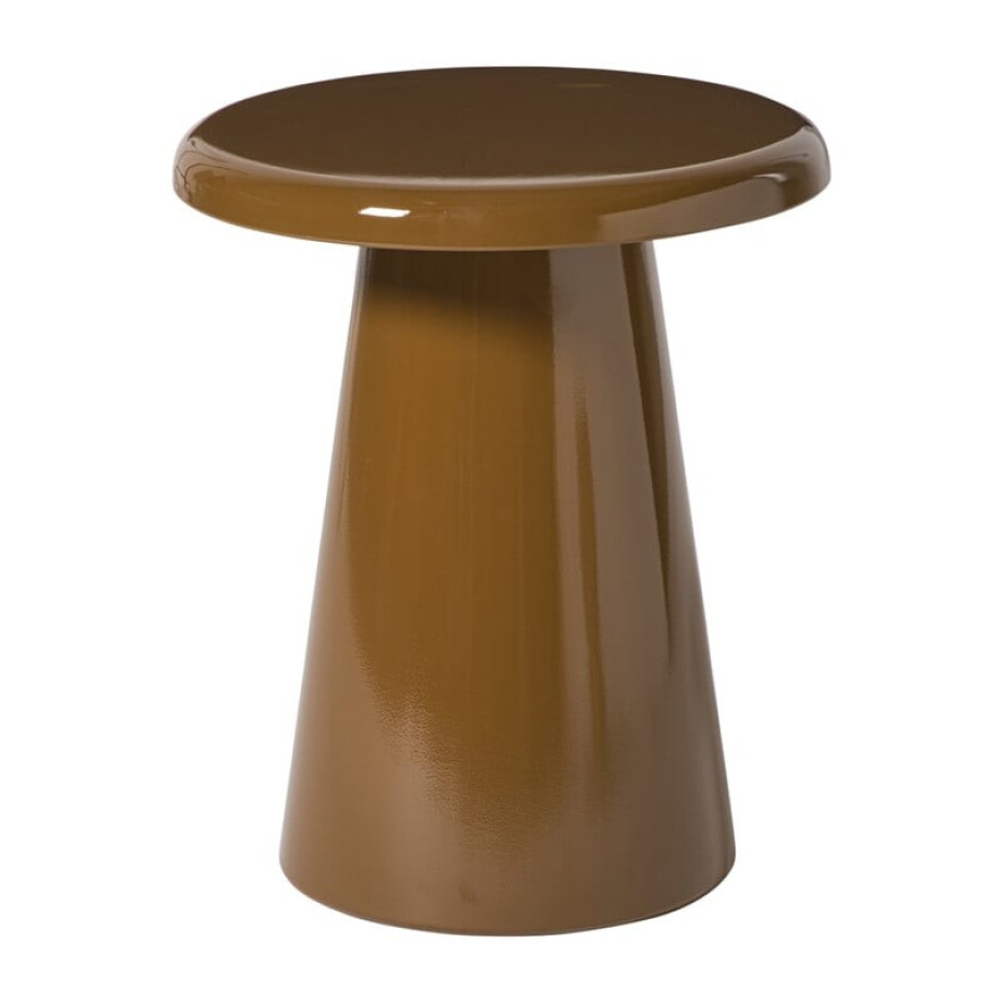 Bijzettafel metaal groot - bruin - ø34.5x40.5 cm afbeelding 