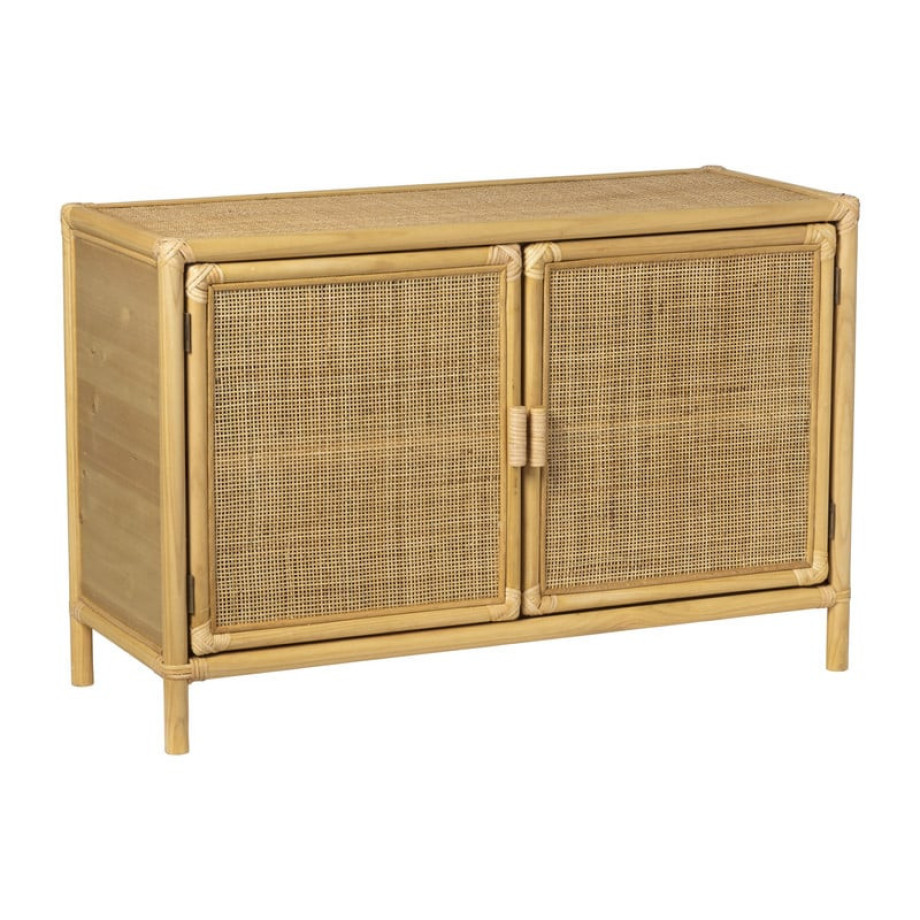 Dressoir Bali met 2 deurtjes - rotan - naturel - 65x98x39 cm afbeelding 