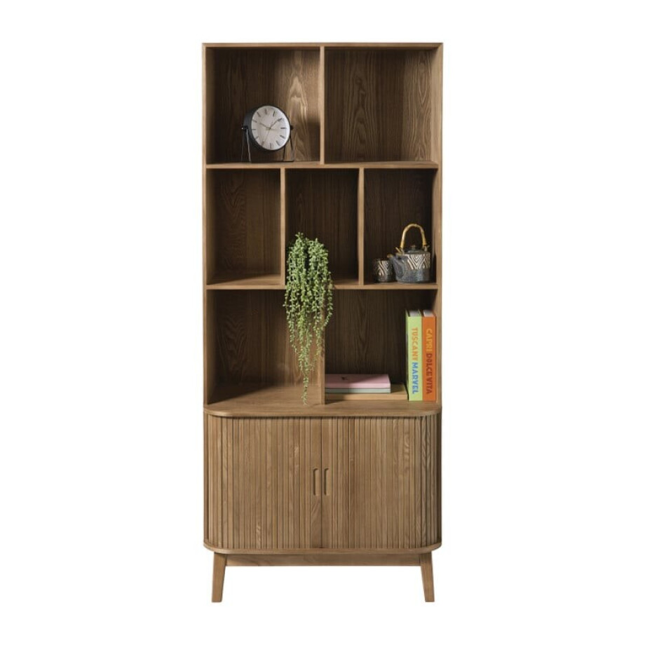 Vakkenkast Uppsala met 2 deurtjes - bruin - 157x80x40 cm afbeelding 