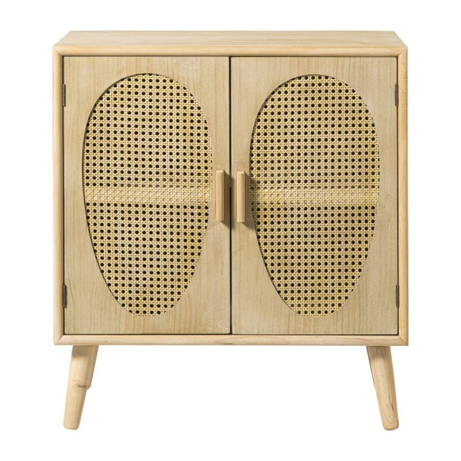 Kast Flores met ovalen vlakken - bruin - 78x70x37.5 cm afbeelding 