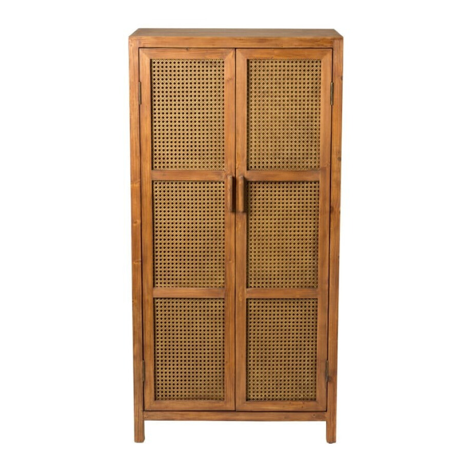 Webbing kast Bandung hoog - bruin - 140x70x40 cm afbeelding 