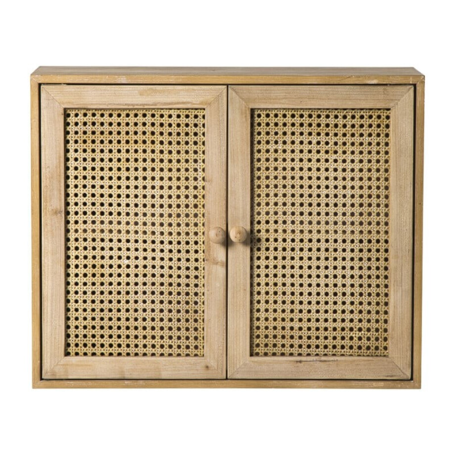 Webbing wandkast Bandung - naturel - 48.5x60x22 cm Webbing wandkast Bandung - naturel - 48.5x60x22 cm afbeelding