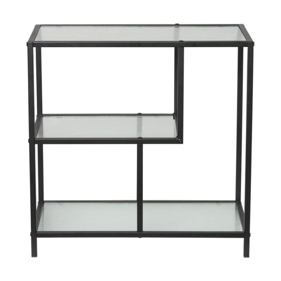 Vakkenkast Memphis - glas/ijzer - 60x60x30 cm afbeelding 