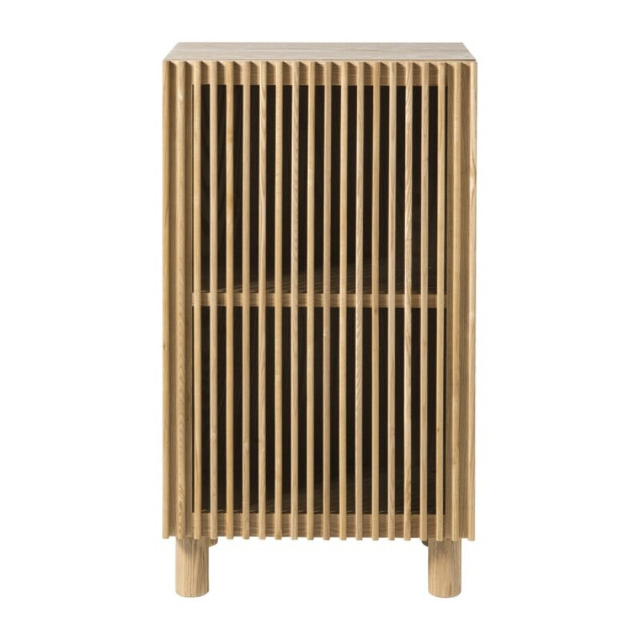 Kast Japandi met deur - bruin - 80x45x33 cm afbeelding 