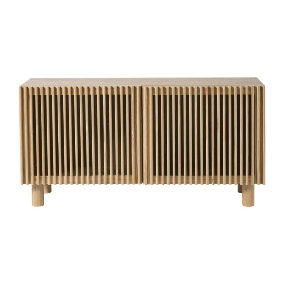 Dressoir Japandi met 2 deuren - bruin - 50x98.5x33 cm afbeelding 