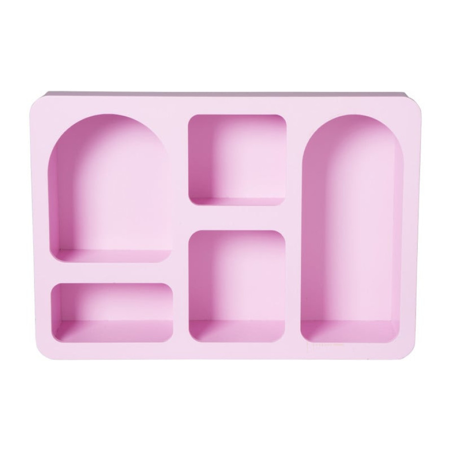 Wandkastje Zaha organic - MDF - roze - 28x40x9 cm afbeelding 