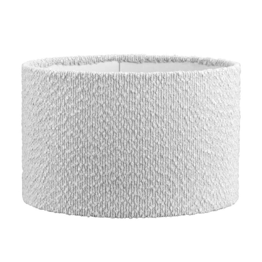 Leen Bakker - Kap Cilinder Halden - Lichtgrijs - Ø25x16 Cm - Polyester - Crème afbeelding 1