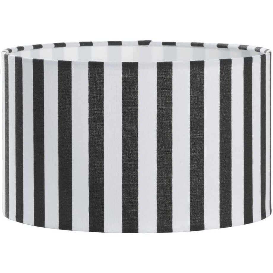 2e Halve Prijs Leen Bakker - Kap Juul - Stof Zwart/wit - 15xØ25 Cm - Polyester - Zwart#Wit afbeelding 1