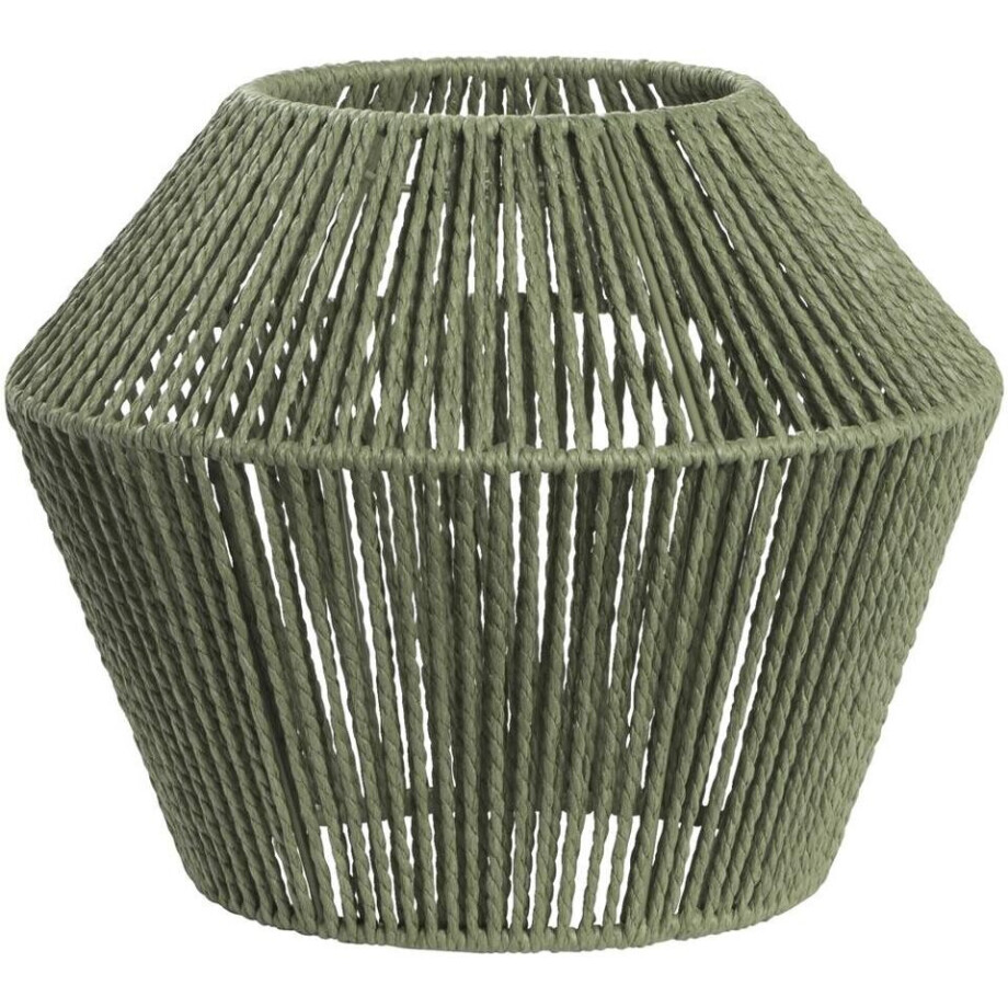 Leen Bakker - Lampenkap Willow - Metaal/ - 27xØ33 Cm - Papier - Groen Leen Bakker - Lampenkap Willow - Metaal/ - 27xØ33 Cm - Papier - Groen afbeelding 1