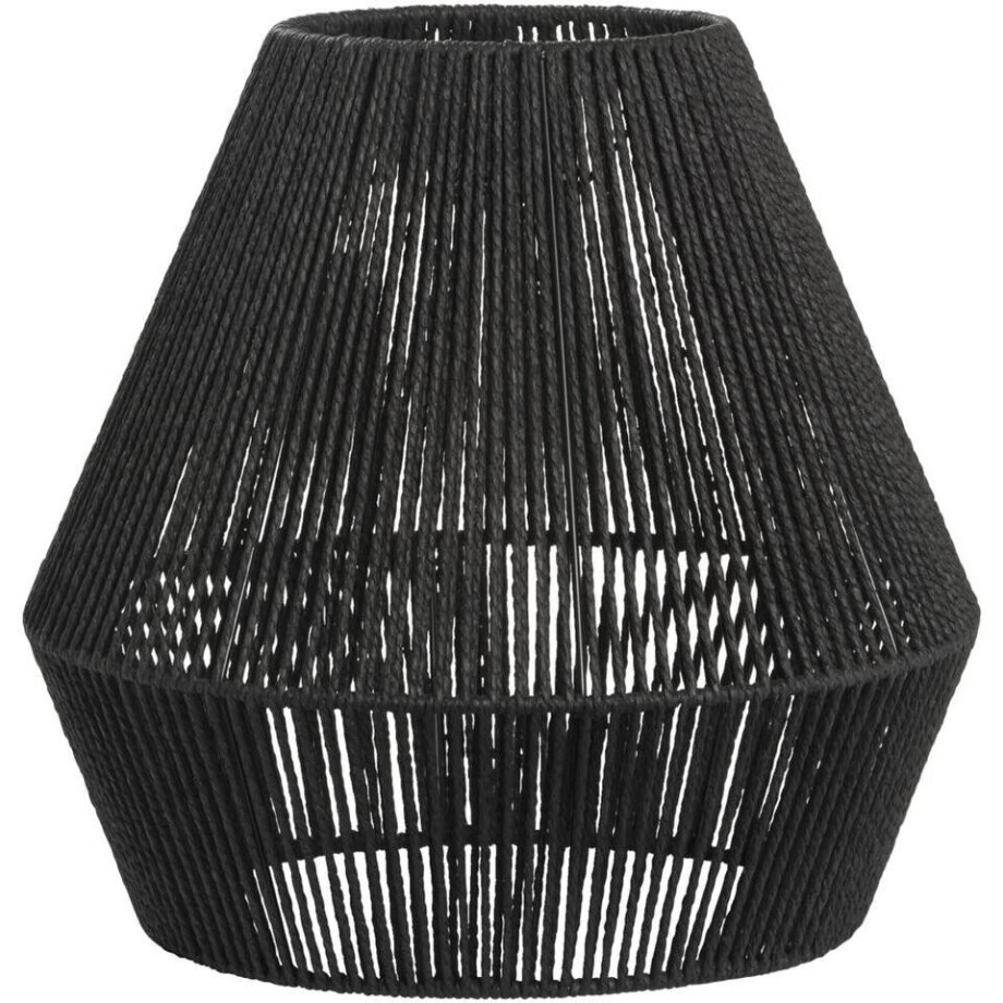 40% korting - Leen Bakker - Lampenkap Willow - Metaal/ - 37,5xØ40 Cm - Papier - Zwart - H37.5 Cm afbeelding 1