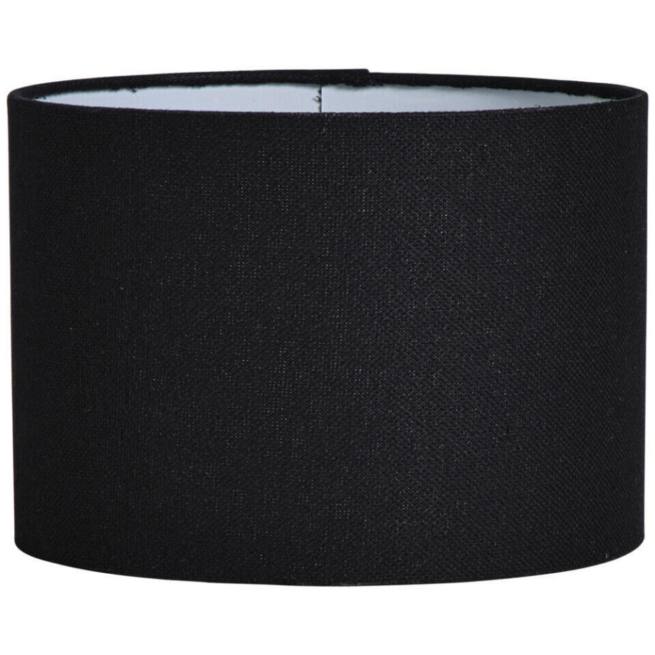 Leen Bakker - Lampenkap Luna Cilinder - 18xØ25 Cm - Katoen - Zwart afbeelding 1