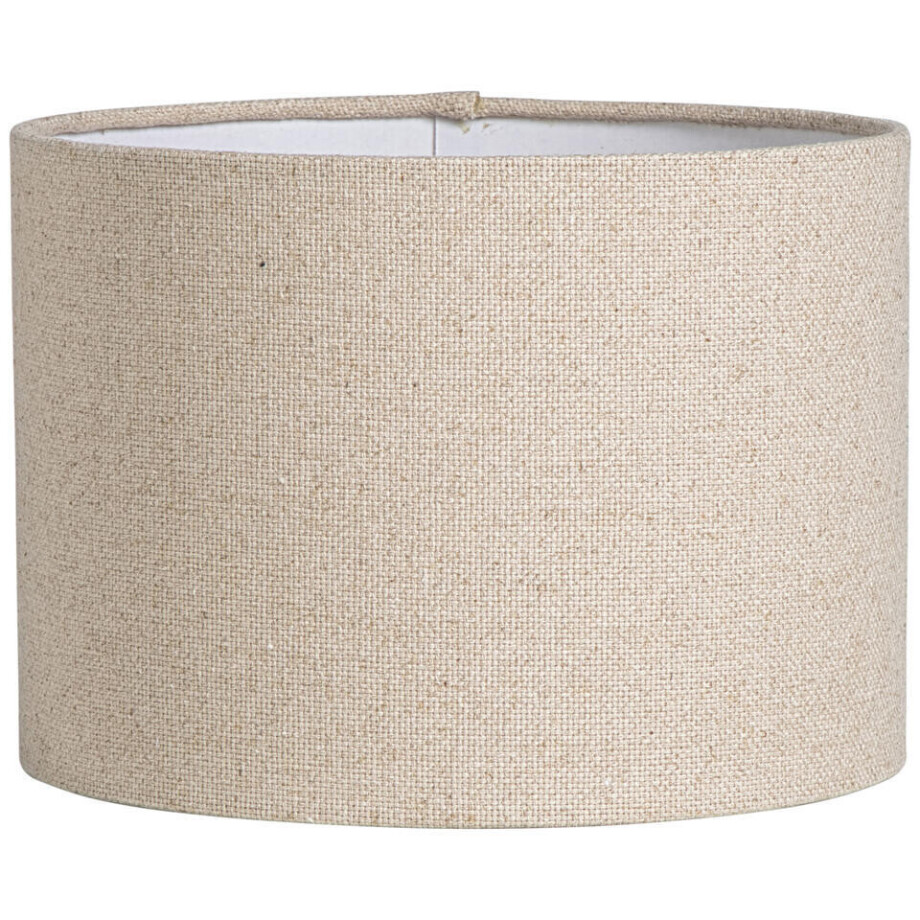 Leen Bakker - Lampenkap Luna Cilinder Naturel - 18xØ25 Cm - Katoen - Wit#Crème Leen Bakker - Lampenkap Luna Cilinder Naturel - 18xØ25 Cm - Katoen - Wit#Crème afbeelding 1