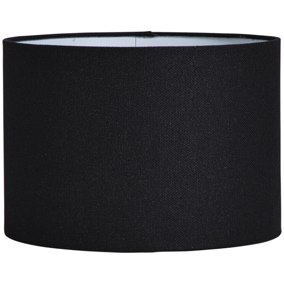 Leen Bakker - Lampenkap Luna Cilinder - 21xØ30 Cm - Katoen - Zwart afbeelding 1