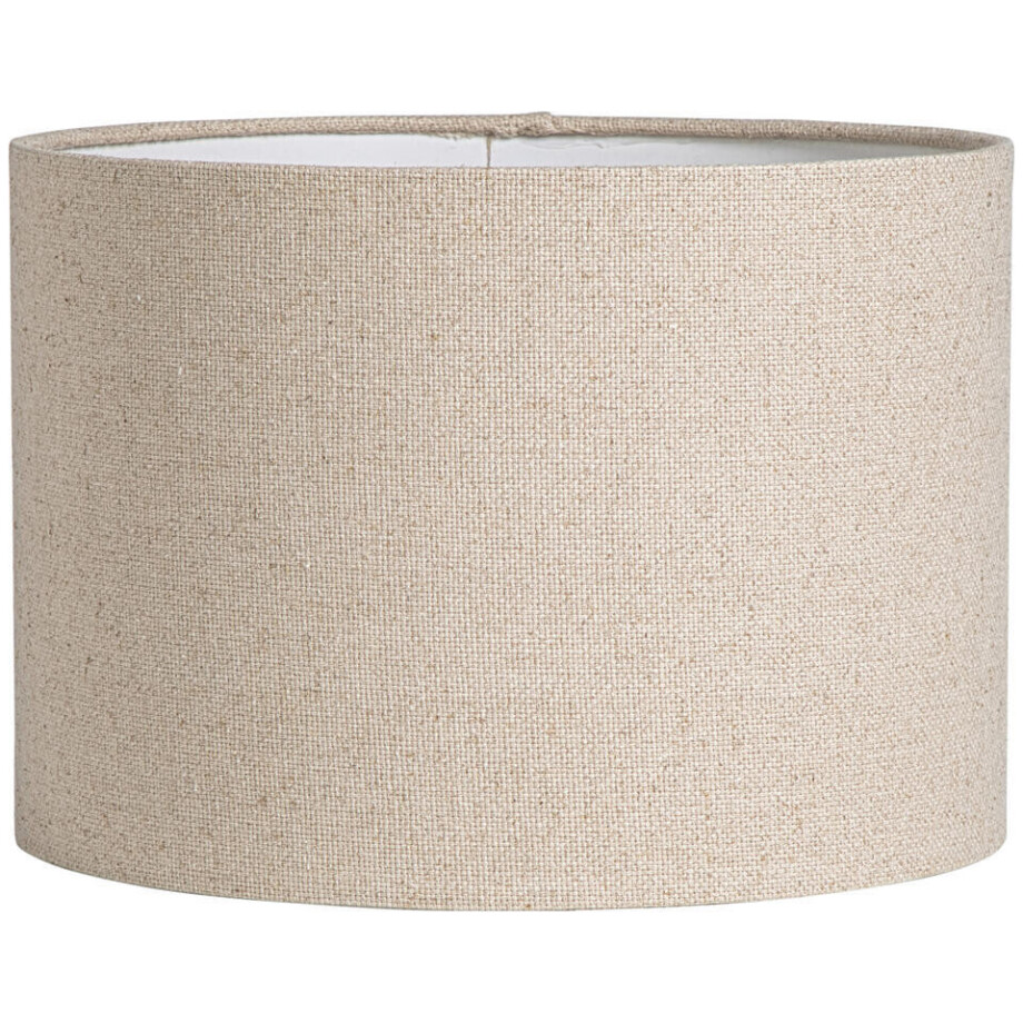 Leen Bakker - Lampenkap Luna Cilinder Naturel - 21xØ30 Cm - Katoen - Crème#Wit afbeelding 1