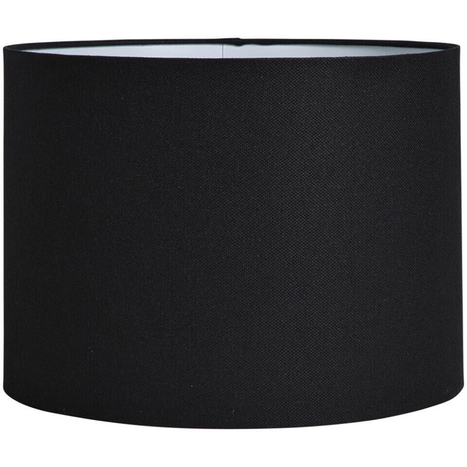 Leen Bakker - Lampenkap Luna Cilinder - 30xØ40 Cm - Katoen - Zwart afbeelding 1