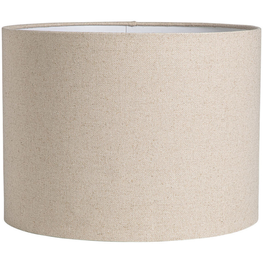 Leen Bakker - Lampenkap Luna Cilinder Naturel 30xØ40 Cm - Katoen - Beige#Wit afbeelding 1